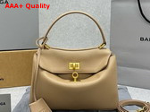 Balenciaga Rodeo Mini Handbag in Latte Smooth Calfskin Aged Gold Hardware Replica