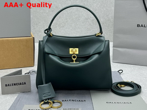 Balenciaga Rodeo Mini Handbag in Pine Green Smooth Calfskin Aged Gold Hardware Replica