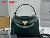 Balenciaga Rodeo Mini Handbag in Pine Green Smooth Calfskin Aged Gold Hardware Replica