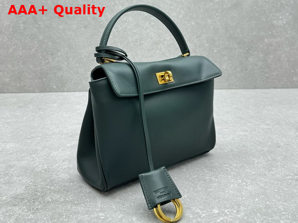 Balenciaga Rodeo Mini Handbag in Pine Green Smooth Calfskin Aged Gold Hardware Replica