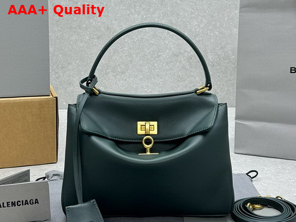 Balenciaga Rodeo Mini Handbag in Pine Green Smooth Calfskin Aged Gold Hardware Replica