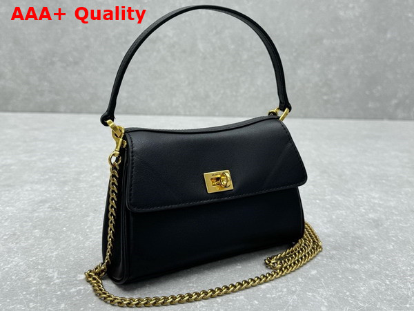Balenciaga Rodeo Nano Bag with Chain in Black Smooth Calfskin Replica