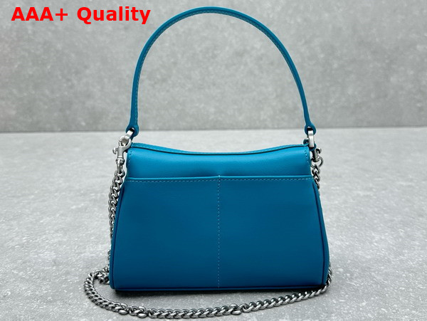 Balenciaga Rodeo Nano Bag with Chain in Sky Blue Smooth Calfskin Replica