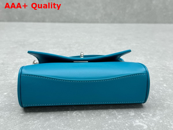 Balenciaga Rodeo Nano Bag with Chain in Sky Blue Smooth Calfskin Replica