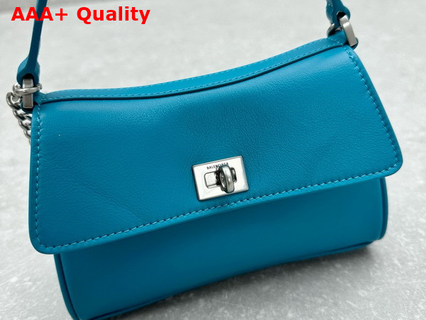 Balenciaga Rodeo Nano Bag with Chain in Sky Blue Smooth Calfskin Replica