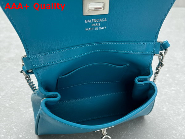 Balenciaga Rodeo Nano Bag with Chain in Sky Blue Smooth Calfskin Replica