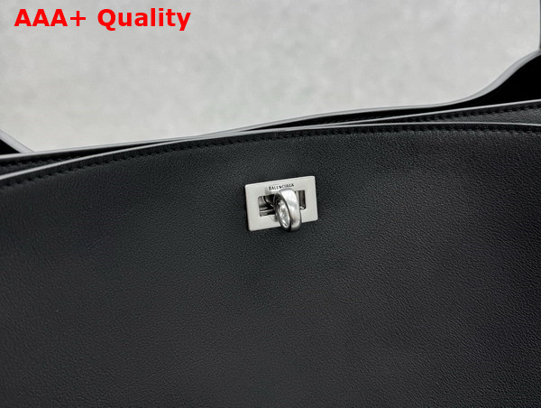 Balenciaga Rodeo North South Tote Bag in Black Smooth Calfskin Aged Silver Hardware Replica
