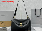 Balenciaga Rodeo Shoulder Bag in Black Smooth Calfskin Aged Gold Hardware Replica