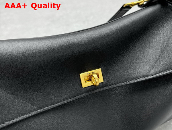 Balenciaga Rodeo Shoulder Bag in Black Smooth Calfskin Aged Gold Hardware Replica