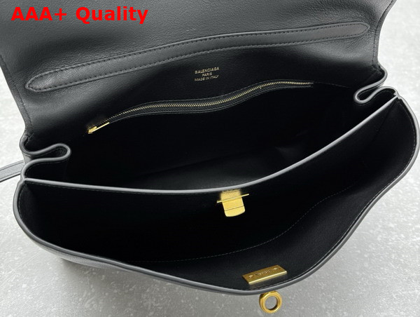 Balenciaga Rodeo Shoulder Bag in Black Smooth Calfskin Aged Gold Hardware Replica