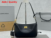 Balenciaga Rodeo Sling Pochette in Black Smooth Calfskin Aged Gold Hardware Replica