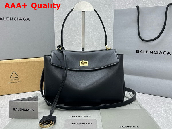 Balenciaga Rodeo Small Handbag in Black Smooth Calfskin Replica