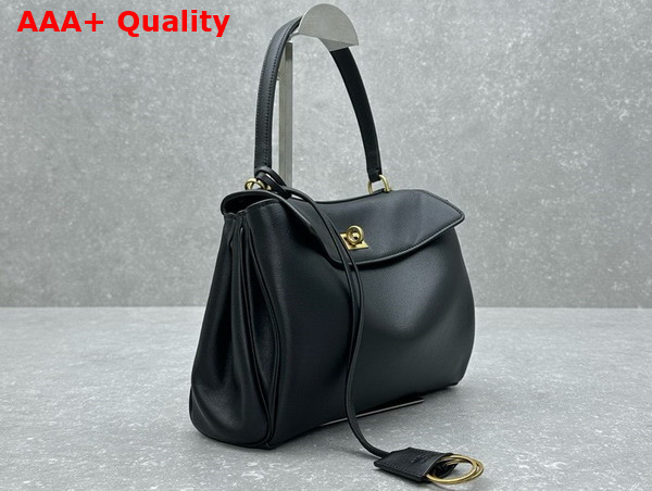 Balenciaga Rodeo Small Handbag in Black Smooth Calfskin Replica