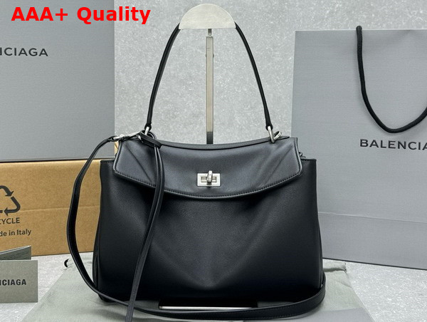 Balenciaga Rodeo Small Handbag in Black Smooth Calfskin Replica