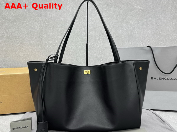 Balenciaga Rodeo Tote Bag in Black Smooth Calfskin Aged Gold Hardware Replica