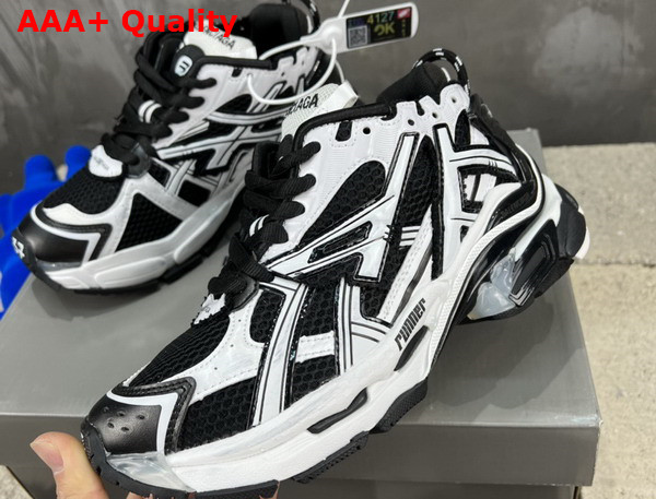 Balenciaga Runner Sneaker Black and White Mesh and Nylon Replica