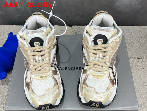 Balenciaga Runner Sneaker in Beige and Black Mesh and Nylon Replica