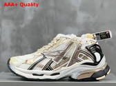 Balenciaga Runner Sneaker in Beige and Black Mesh and Nylon Replica