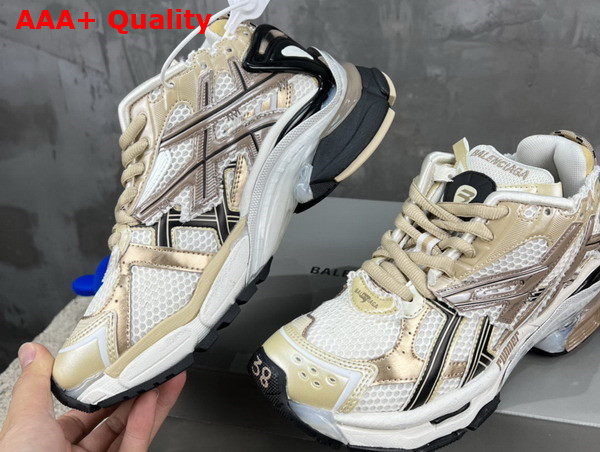 Balenciaga Runner Sneaker in Beige and Black Mesh and Nylon Replica