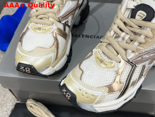 Balenciaga Runner Sneaker in Beige and Black Mesh and Nylon Replica