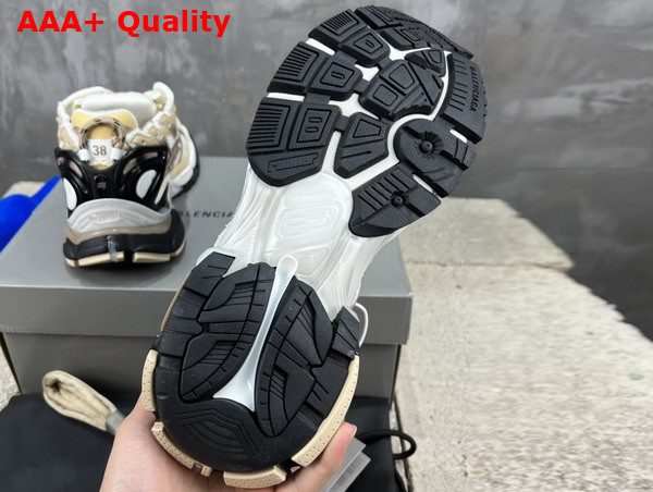 Balenciaga Runner Sneaker in Beige and Black Mesh and Nylon Replica