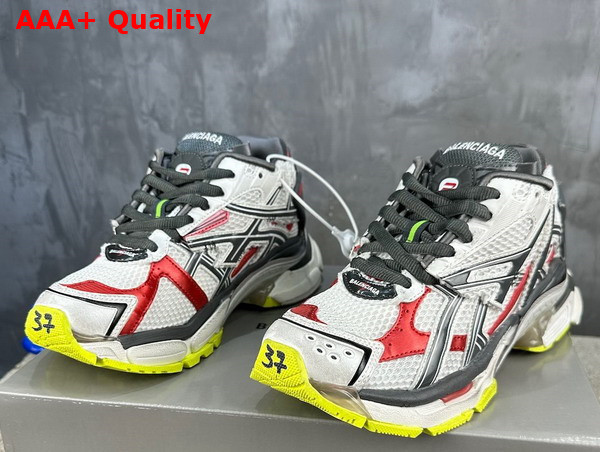 Balenciaga Runner Sneaker in Black White Red and Neon Yellow Mesh and Nylon Replica