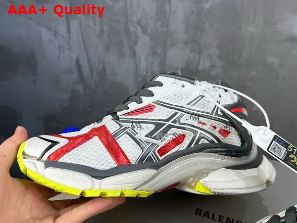 Balenciaga Runner Sneaker in Black White Red and Neon Yellow Mesh and Nylon Replica