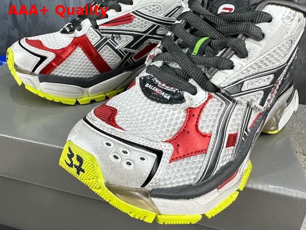 Balenciaga Runner Sneaker in Black White Red and Neon Yellow Mesh and Nylon Replica