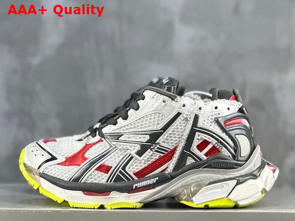 Balenciaga Runner Sneaker in Black White Red and Neon Yellow Mesh and Nylon Replica