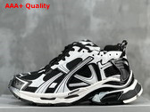 Balenciaga Runner Sneaker in Black and White Mesh and Nylon Replica