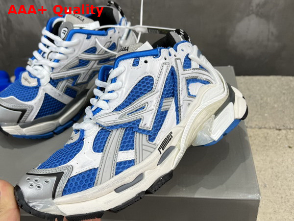 Balenciaga Runner Sneaker in Blue White Grey and Black Mesh and Nylon Replica