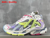 Balenciaga Runner Sneaker in Grey Light Purple Neon Yellow and White Mesh and Nylon Replica
