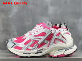Balenciaga Runner Sneaker in Neon Pink White Grey and Black Mesh and Nylon Replica