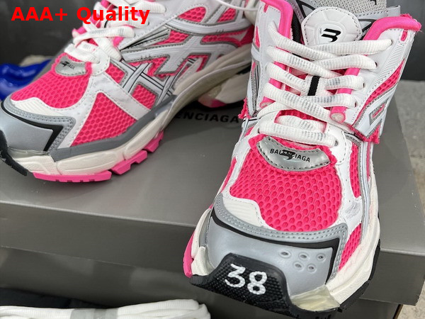 Balenciaga Runner Sneaker in Neon Pink White Grey and Black Mesh and Nylon Replica