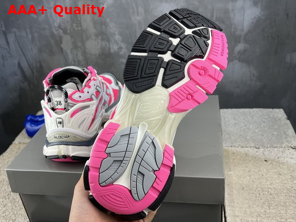 Balenciaga Runner Sneaker in Neon Pink White Grey and Black Mesh and Nylon Replica