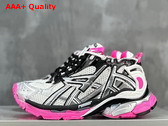 Balenciaga Runner Sneaker in Silver Black and Neon Pink Mesh and Nylon Replica