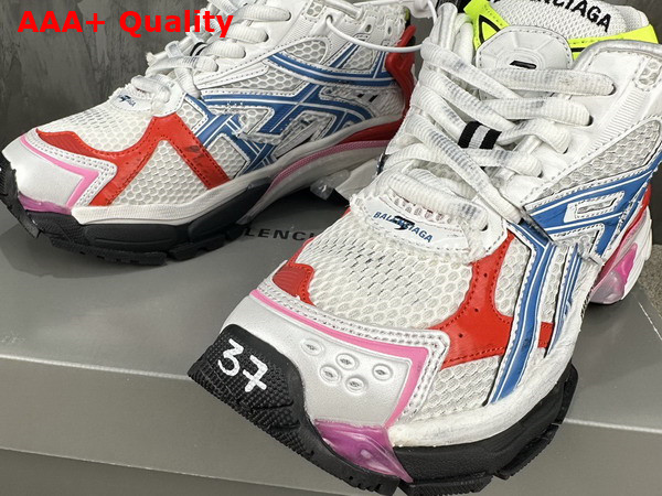 Balenciaga Runner Sneaker in White Red Blue and Pink Mesh and Nylon Replica