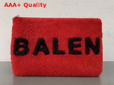 Balenciaga Shearling Pouch Red and Black Replica