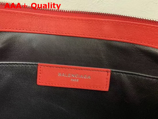 Balenciaga Shearling Pouch Red and Black Replica