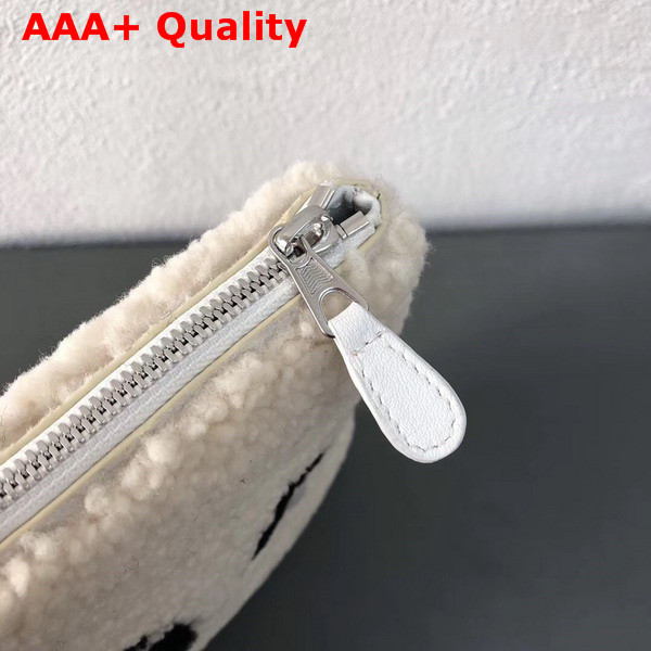 Balenciaga Shearling Pouch in Beige Replica