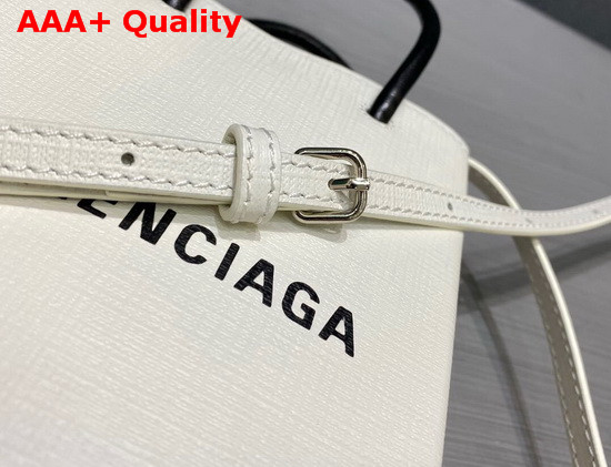 Balenciaga Shopping Phone Holder in White Squared Calfskin Replica