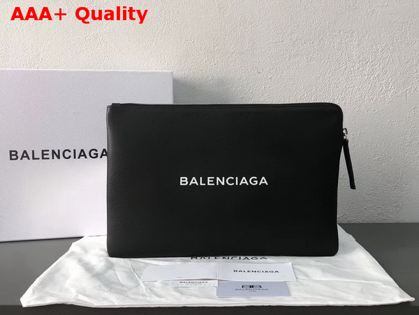 Balenciaga Shopping Pouch L in Black Grained Calfskin Replica