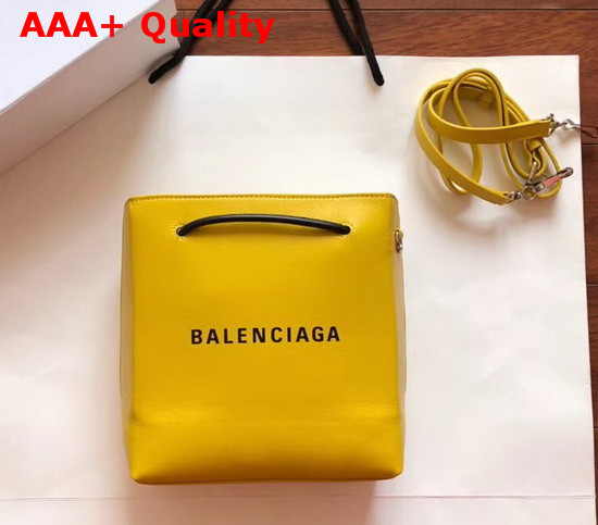 Balenciaga Shopping Tote XXS Lemon Yellow Grained Calfskin Replica