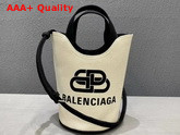 Balenciaga Small BB Basket Bag in White Canvas Replica
