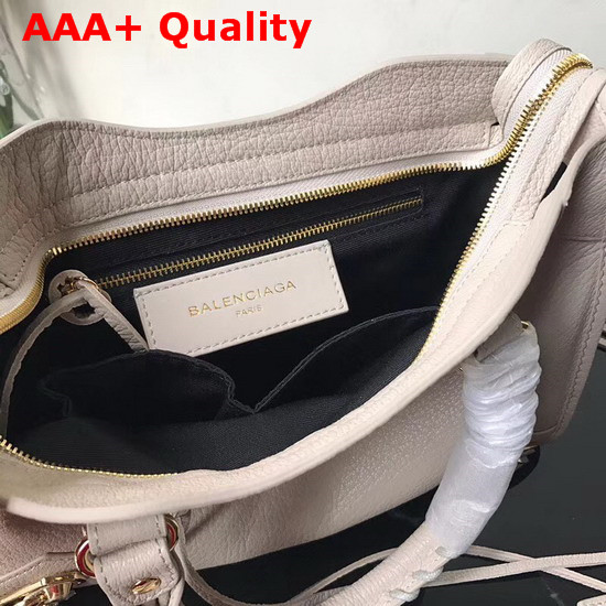 Balenciaga Small Edge City Bag in Light Grey Grained Goatskin Replica