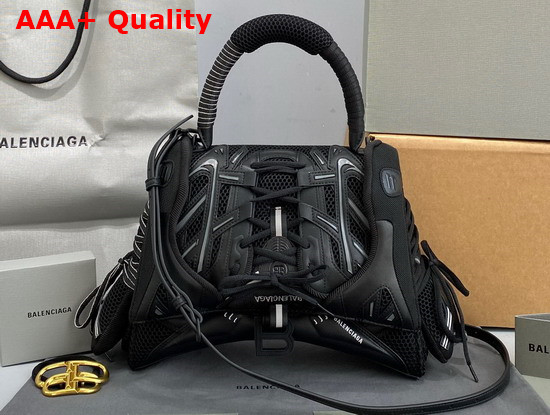 Balenciaga Sneakerhead Medium Top Handle Bag in Black Mixed Fabric and Fake Leather Replica