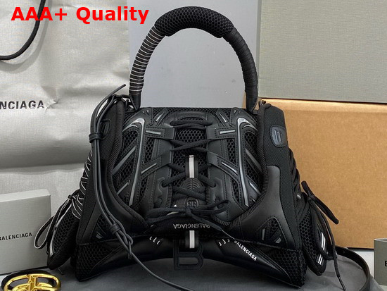 Balenciaga Sneakerhead Medium Top Handle Bag in Black Mixed Fabric and Fake Leather Replica