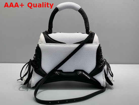Balenciaga Sneakerhead Medium Top Handle Bag in Black and White Mixed Fabric and Fake Leather Replica
