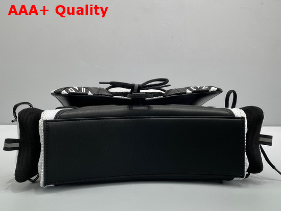 Balenciaga Sneakerhead Medium Top Handle Bag in Black and White Mixed Fabric and Fake Leather Replica