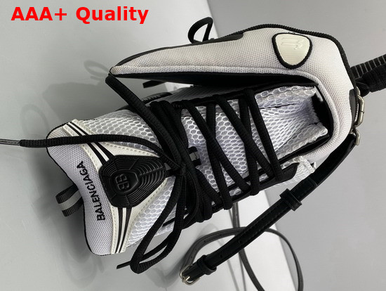 Balenciaga Sneakerhead Medium Top Handle Bag in Black and White Mixed Fabric and Fake Leather Replica